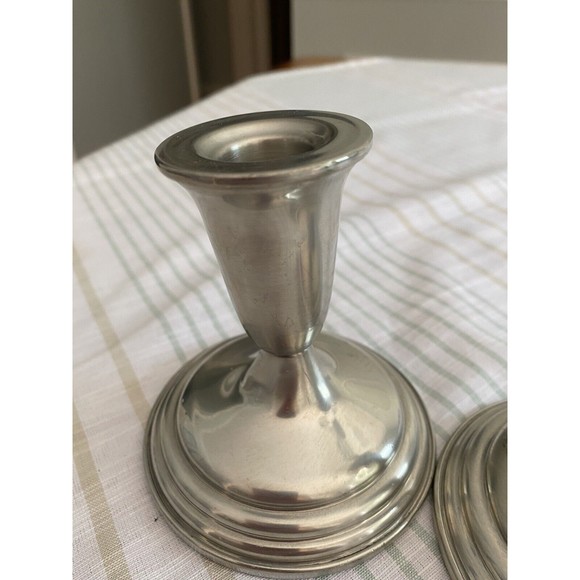 Pair of Reed & Barton Pewter Classically Designed Candlestick Holders P214 - Picture 2 of 10